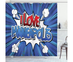 Pop Art Comic Style Love Shower Curtain