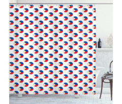 Circles with Flag Shower Curtain