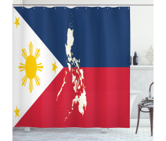 Map and Flag of Country Shower Curtain