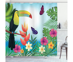 Paradise Flower Blossoms Shower Curtain