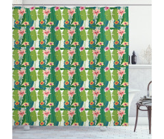 Banana Leaves Hawaii Shower Curtain