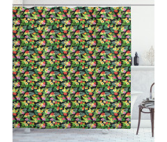 Floral Botany Composition Shower Curtain