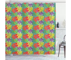 Hawaiian Rainforest Leaves Shower Curtain