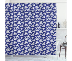 Silhouette of Flower Shower Curtain