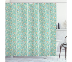 Foliage on Green Background Shower Curtain