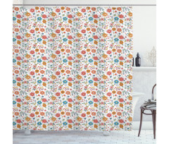 Colorful Flourishing Daisies Shower Curtain