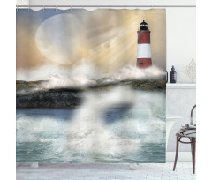 Stormy Sea Waves Shower Curtain
