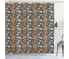 Blooming Japanese Flowers Shower Curtain