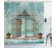 Old Gate and Curtain Shower Curtain