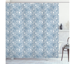 Doodle Butterflies Shower Curtain