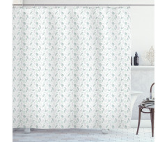 Pastel Botanical Pattern Shower Curtain