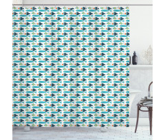 Colorful Fish Pattern Shower Curtain