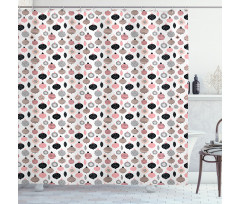 Christmas Baubles Dots Shower Curtain