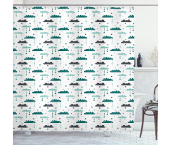 Stars Clouds Nighttime Shower Curtain