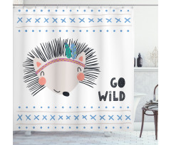 Hedgehog Go Wild Words Shower Curtain