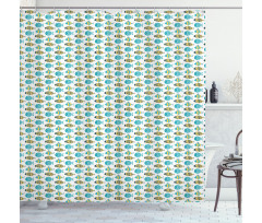 Doodle Marine Cartoon Shower Curtain