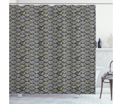 Leaves with Flowers Shower Curtain