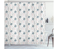 Bear and Stars Cartoon Shower Curtain