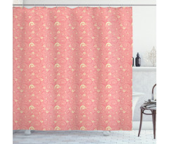 Repeating Ornate Curls Shower Curtain