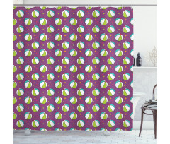 Summer Sea Balls Beach Stars Shower Curtain