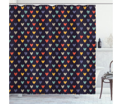 Sketchy Doodle Hearts Shower Curtain