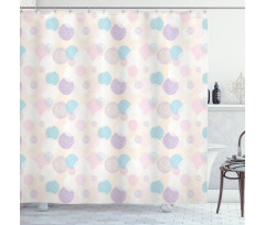 Soft Toned Dahlia Petals Shower Curtain