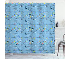 Trippy Chaotic Curvy Lines Shower Curtain