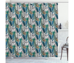 Watercolor Plant Shower Curtain