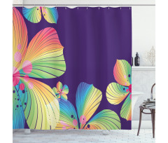 Abstract Big Exotic Flower Shower Curtain