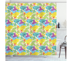 Trippy Paintbrush Pattern Shower Curtain