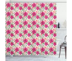 Pastel Hibiscus Petals Shower Curtain