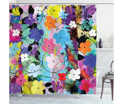 Abstract Floral Artwork Shower Curtain