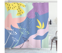 Modern Abstract Floral Art Shower Curtain