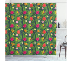 Hawaiian Botanical Aloha Shower Curtain