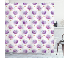 Hot Air Balloons Hydrangea Shower Curtain