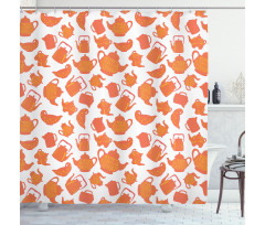 Old Fashioned Antique Teapots Shower Curtain