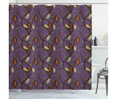 Cocoa Beans on Tree Branches Shower Curtain