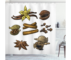 Cinnamon Anise Star Cardamom Shower Curtain