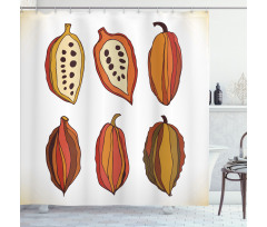 Tropical Fruit Beans Graphic Shower Curtain
