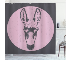 Grunge Look Animal Portrait Shower Curtain