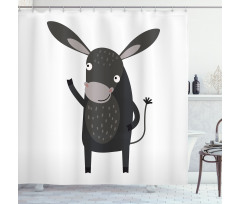 Happy Donkey with a Smile Shower Curtain