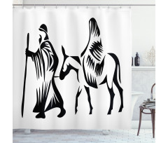 Abstract People Traveling Shower Curtain