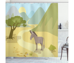 Wildlife Habitat Flat Design Shower Curtain