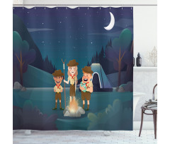 3 Scouts in the Forest Shower Curtain
