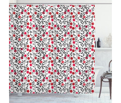 Yummy Berries Leafage Shower Curtain