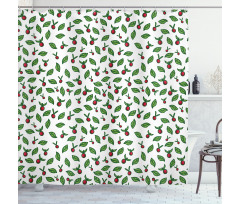 Leaves with Berry Fruits Shower Curtain