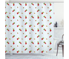 Berry Branch on Soft Tone Shower Curtain