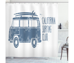 California Surfing Club Vintage Shower Curtain