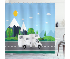 Truck Driving on Countryside Shower Curtain