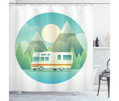 Road Trip Vehicle at Countryside Shower Curtain